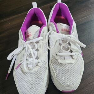 Skechers Women's White and Purple Sneakers